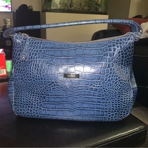 Cole Hann Blue Reptile Print Handbag